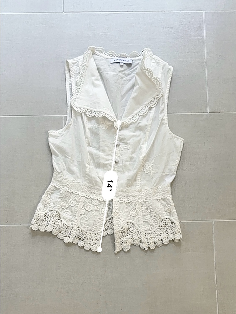 Weworewhat revolve ivory White Lace-Trim Sleeveless Blouse